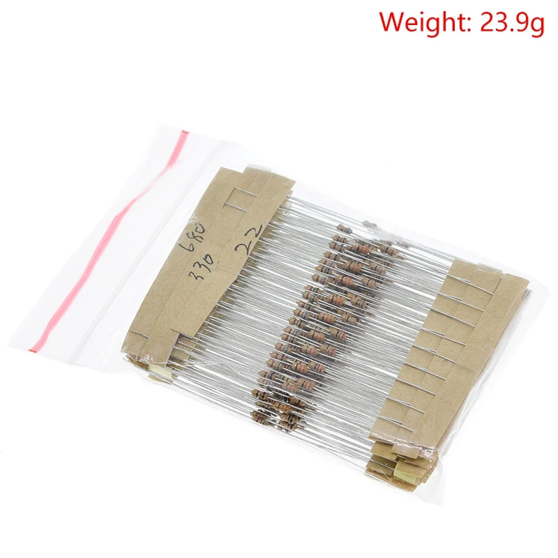 TZT 600 Stück/Set 30 Arten 1/6W Widerstände 5% Widerstands-Set Sortiertes Kit 1K 10K 100K 220 Ohm 1M Widerstände 300 Stück/Set – Detail 10