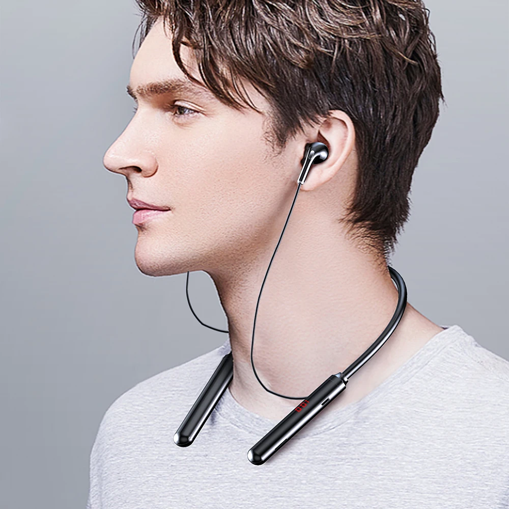 Bluetooth Headphones 5 0 Sports Earbuds IPX5 Waterproof Hanging Neck Sports Headset For Iphone 11 Xiaomi Redmi 10 Samsung S9