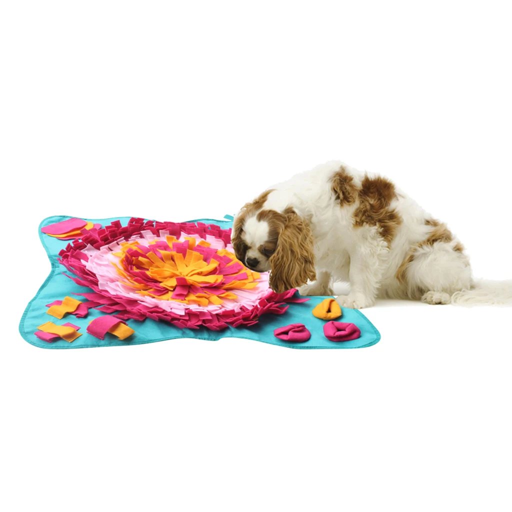 Colorful Dog Snuffle Mat Dog Sniffing Pad Soft Pet Nose Work Smell Snuffle Mat Training Feeding Blanket Dog Play Mats Puzzle Toy