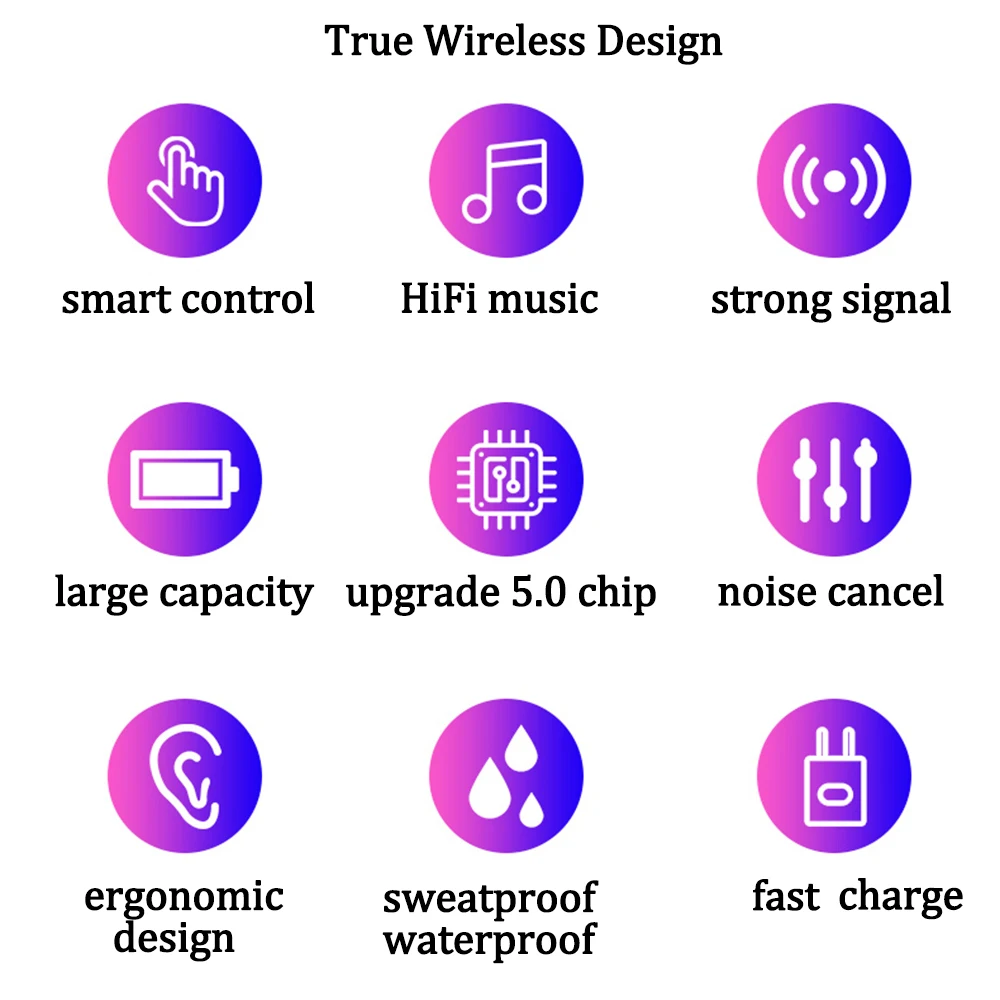 Мини беспроводные Bluetooth наушники с функцией шумоподавления спортивные TWS водонепроницаемые наушники-вкладыши стерео с микрофоном HD