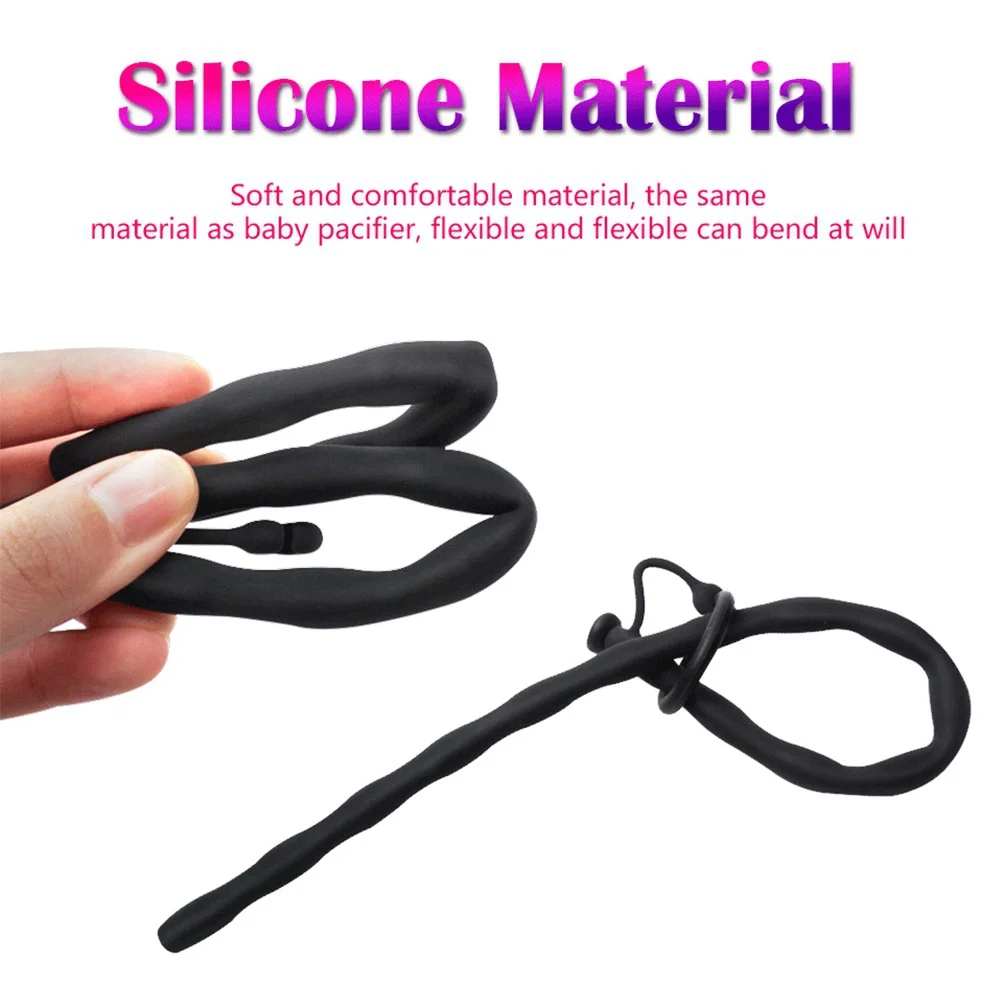 WAKEWAY Silicone Hollow Urethral Catheter Dilator Horse Eye Irritation Adult Sex Toy Men Gay Penis Plug Insertion Urethral Cathe silicone urethral dilator urethral dilator