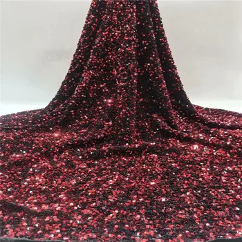 

New Design Nigerian Lace Fabric African sequins Lace Fabrics High Quality tulle net Elegant French Net Lace Fabric For Wedding