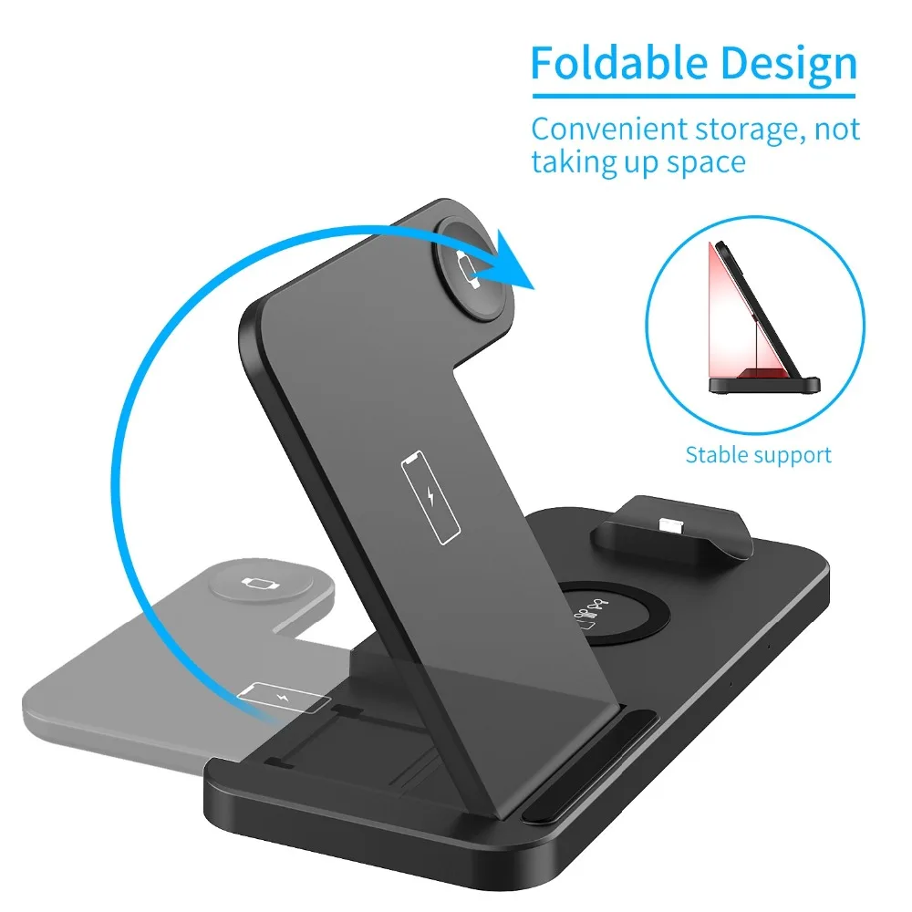 15W Fast Wireless Charger 4 in 1 Qi Charging Dock Station For iPhone 12 11 Pro XS MAX XR X 8 Apple Watch SE 6 5 4 3 AirPods Pro fantasy wireless charger