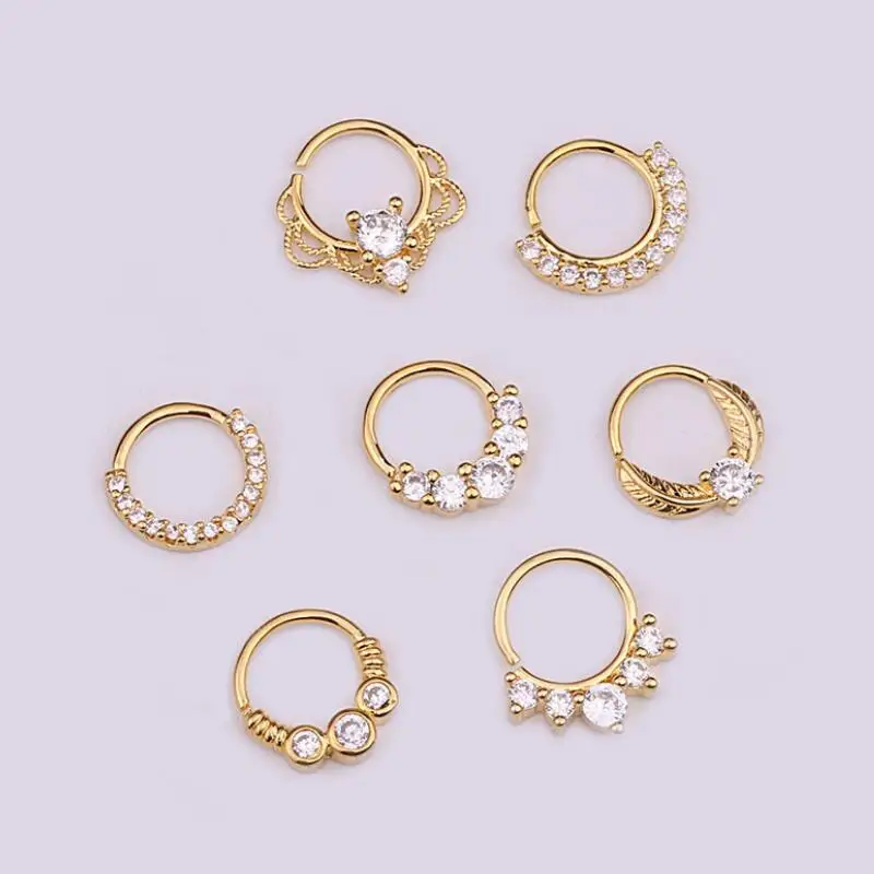 Piercing Jewelry Body Piercing Jewelry Body Jewelry 1pc Gold/Rose Silver Color nose inserts round nose septum ear bone screws Stainless Steel