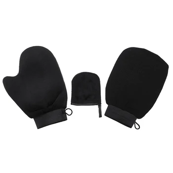 

4pcs Self Tanner Tanning Mitt Exfoliating Back Applicator Soft Gloves Set Oiled Velvet Gloves Lotion Mousses Application