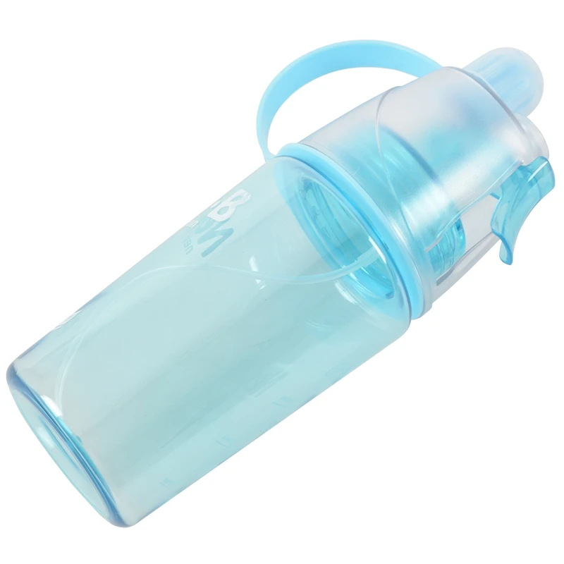 Sport Bottle Spray Bottle Bicycle Spray Water Gym Beach Bottle Leak-Proof Drinking Cup Sports Portable Cool Creative Bottle-Blue
