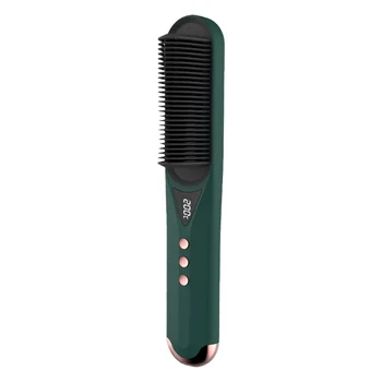 

1PC Electronic Hair Straightener Multifunctional Hot Air Straightening Comb For Home Salon (EU/US Plug Adaptor Green)