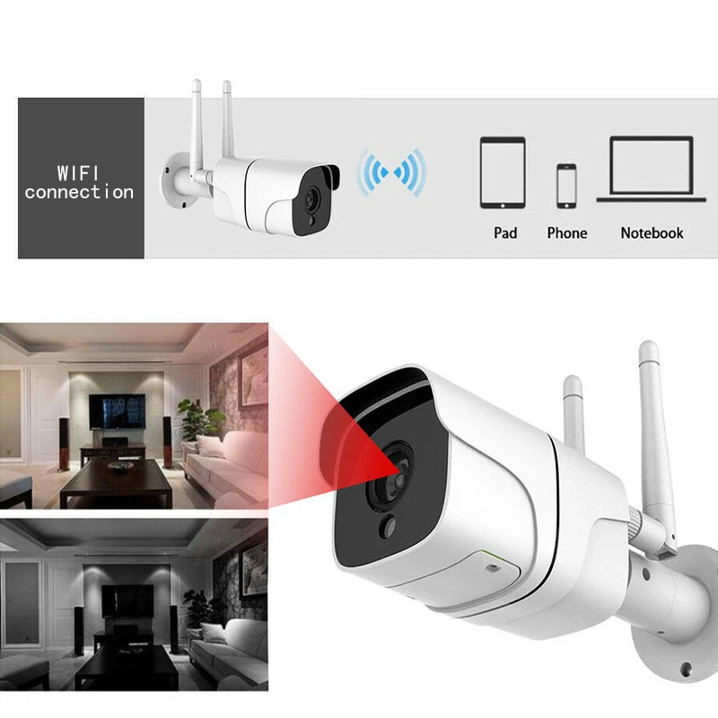 Wireless Camera 3.6Mm Lens Indoor / Outdoor Waterproof Infrared Camera Eu Plug