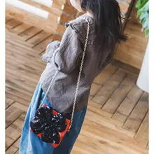 Маленькие кожаные сумки через плечо для детей, модная сумка на плечо с цепочкой, Сумка с блестками и бантом, сумка-тоут для маленьких девочек, детская сумка-мессенджер