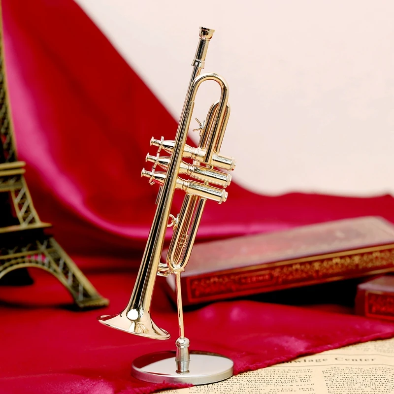 Mini Trombone, Saxophone, modèle en cuivre doré, ornement avec