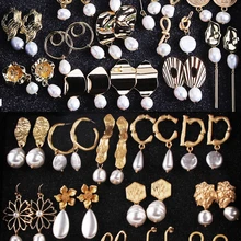 Лучшие женские модные серьги в форме цветка из пресноводного жемчуга в стиле бохо, висячие серьги для женщин, Геометрическая подвеска украшения подарки