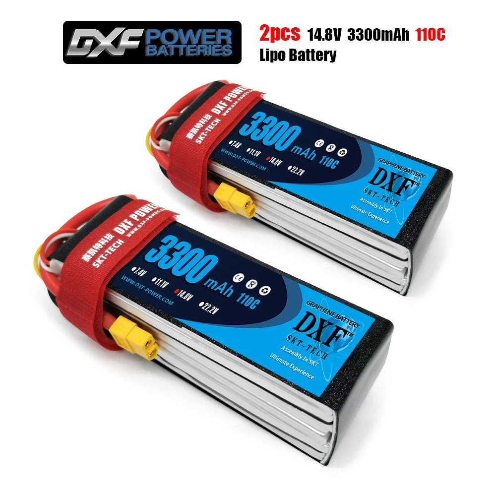 Батарея DXF Lipo батарея 14 8 в 3300 мА/ч 110C Max 220C для радиоуправляемого вертолета