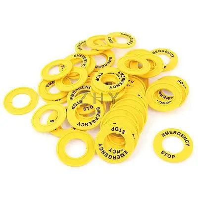 

50 Pcs 22mm Dia Cutout Yellow Plastic Round Push Switch Button Protective Case