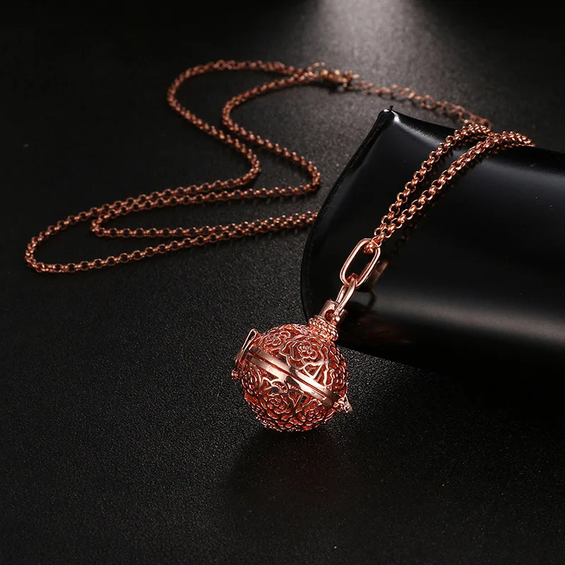 1Pcs Новое Мехико ароматерапия диффузор ожерелье Музыкальный шар винтажный медальон в форме сердца крест кулон ювелирные изделия женские модные аксессуары - Окраска металла: 1Pcs