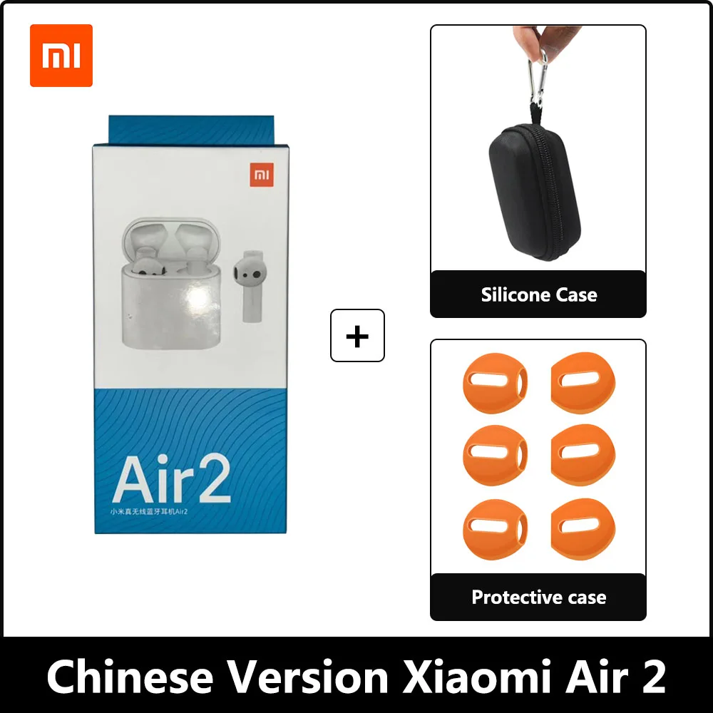 Oringinal Xiao mi Airdots Pro 2 беспроводные наушники TWS mi True Earbuds 2 LHDC Tap стерео управление Dual mi C ENC с mi c Handsfree - Цвет: Orange silicone