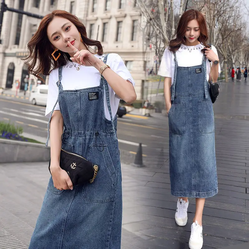 Denim Strap Dress Female Spring New 