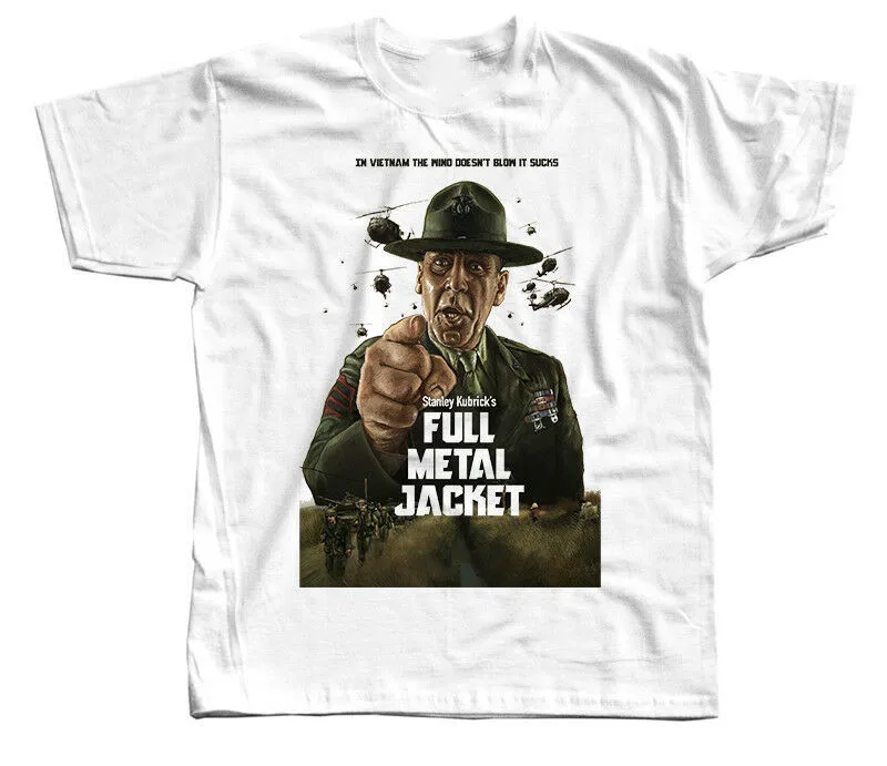 Full Metal Jacket V1, movie poster, 1987, T SHIRT DTG WHITE all sizes S-5XL