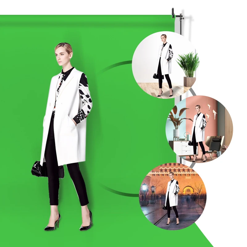 Background Cloth Non Woven Fabric Solid Color Green Screen Photo