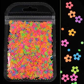 

4MM Neon Flower Nail Art Sequins Decoration Fluorescence Glitter Flakes Sparkly Mixed Colors Slices Polish Manicure Accessories
