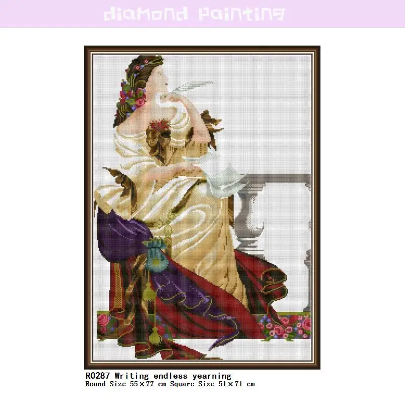 

5D DIY Square/Round Embroidery Writing Endless Yearning Diamond Painting Kits Mosaic Rhinestone Image Full Drill Home Decor Gift