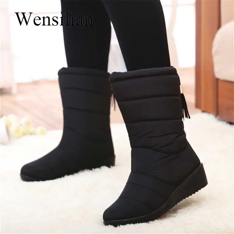 Winter Women Boots Mid-Calf Down Boots High Bota Waterproof Ladies Snow
Winter Shoes Woman Plush Insole Botas Mujer Invierno