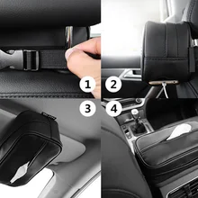 Портативный тканевый бокс из искусственной кожи, автомобильный держатель для бумажных салфеток, коробка для хранения Accs