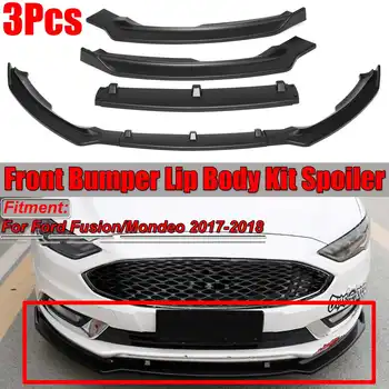 

Matte Black 3x Car Front Bumper Lip Diffuser Deflector Splitter Lip Body Kit Spoiler For Ford For Fusion For Mondeo 2013-