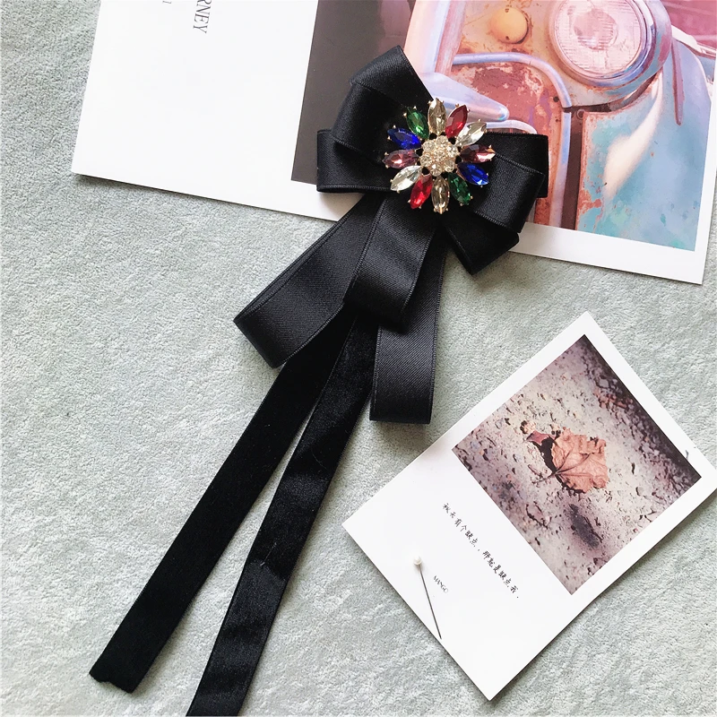 HISUMA Bow Tie Для мужчин Для женщин для свадьбы или торжественного случая, украшенные вечерние рубашка шеи с узором в горошек и бантом из ленты галстук-платок в британском стиле для жениха Bling Цвет Украшенные стразами и бантом - Цвет: HISUMA Bow Tie