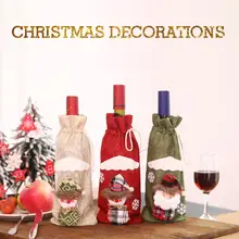 Чехол для винной бутылки Санта-Клауса, рождественские украшения для дома, новогодний Рождественский Декор, сумка для бутылки шампанского с Рождеством