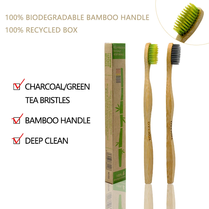 DYCROL бамбуковая зубная щетка забота о здоровье полости рта чистка зубов Экологически чистая биоразлагаемая древесная щетина