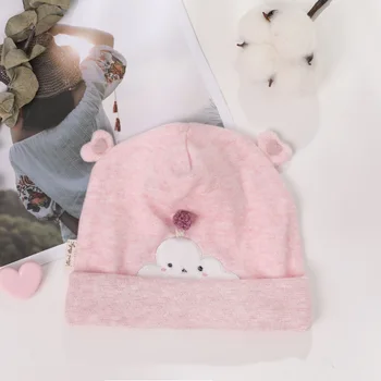 

Newest Baby Cap Warm Kids Cut Ear Design Cloud Hats Winter Autumn Infant Cotton Hemming Caps 2019