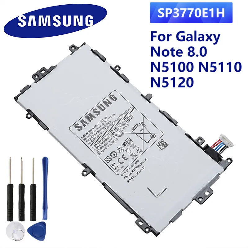 Оригинальный сменный аккумулятор Samsung для Galaxy Note 8 0 N5120 N5100 N5110 SP3770E1H 4600 мА · ч |
