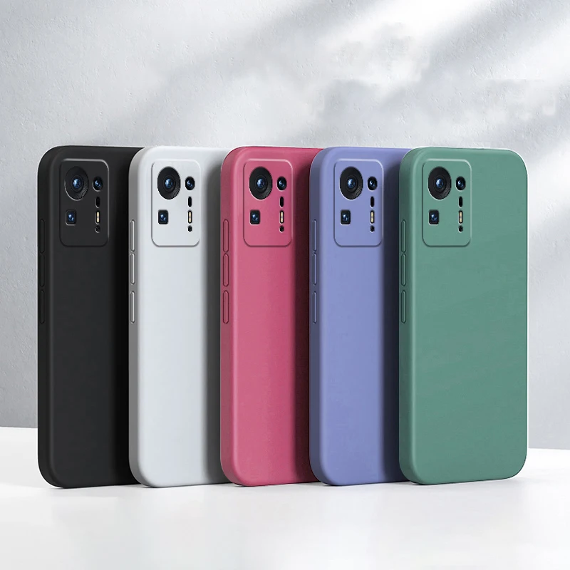 Soft Square Liquid Silicone Case for Xiaomi Mi Mix 4 3 2S 2 Mix4 Mix3 Mix2S 5G Cute Camera Protection Original Phone Cover Funda