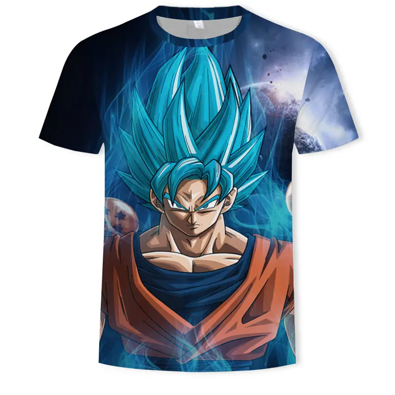 Новинка, футболка с 3D принтом Dragon Ball Z Goku, футболка с коротким рукавом и круглым вырезом, летняя футболка Saiyan Vegeta harajuku, брендовая одежда, футболка, Азиатский Размер 6XL