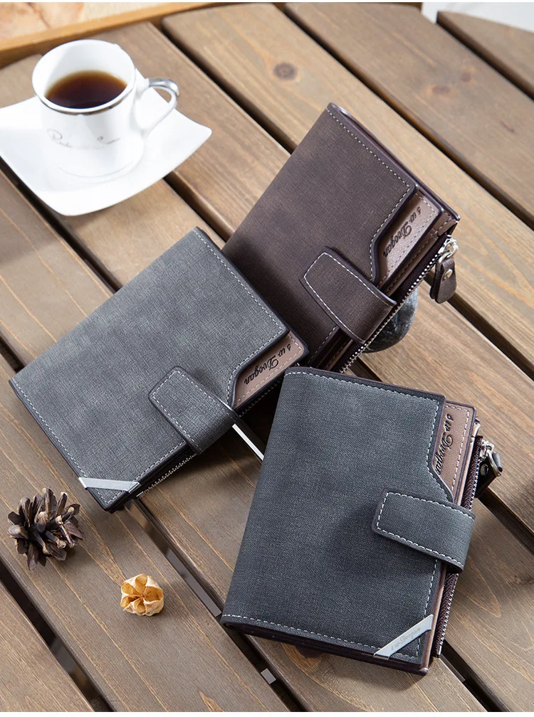 New Wallet Men's Short Paragraph Korean Version of Vertical Multiple Card Slots Large Capacity Zipper Buckle Wallet purses