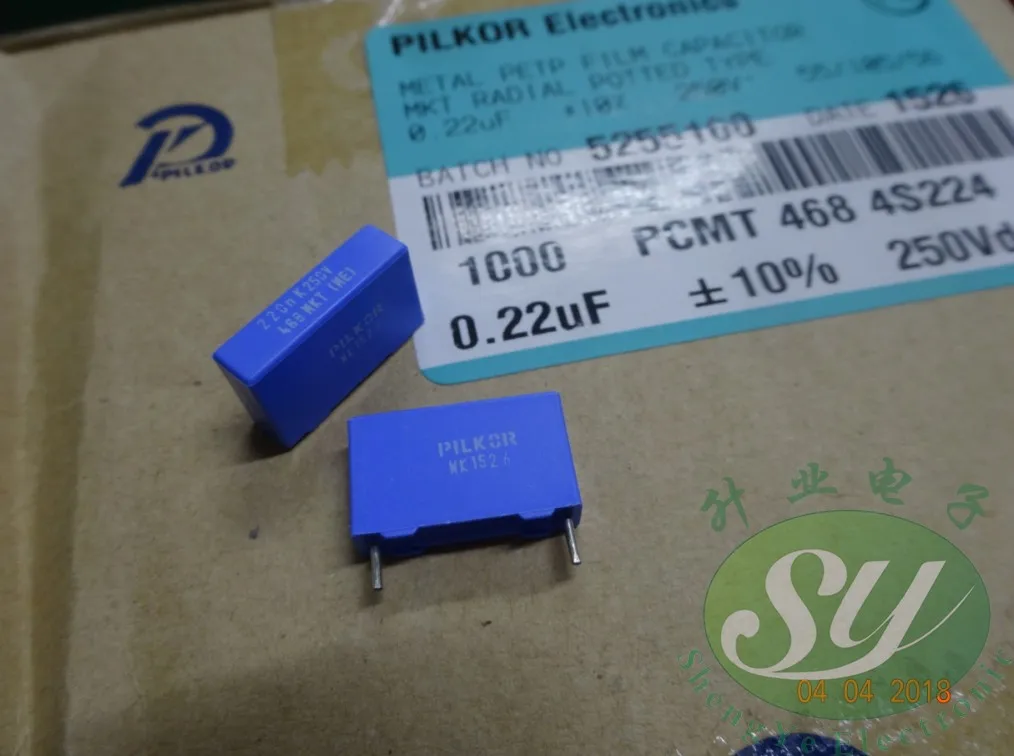 50 шт. PILKOR MKT468 0,22 мкФ/250 В 220NF u22 пленочный конденсатор 224 15 мм