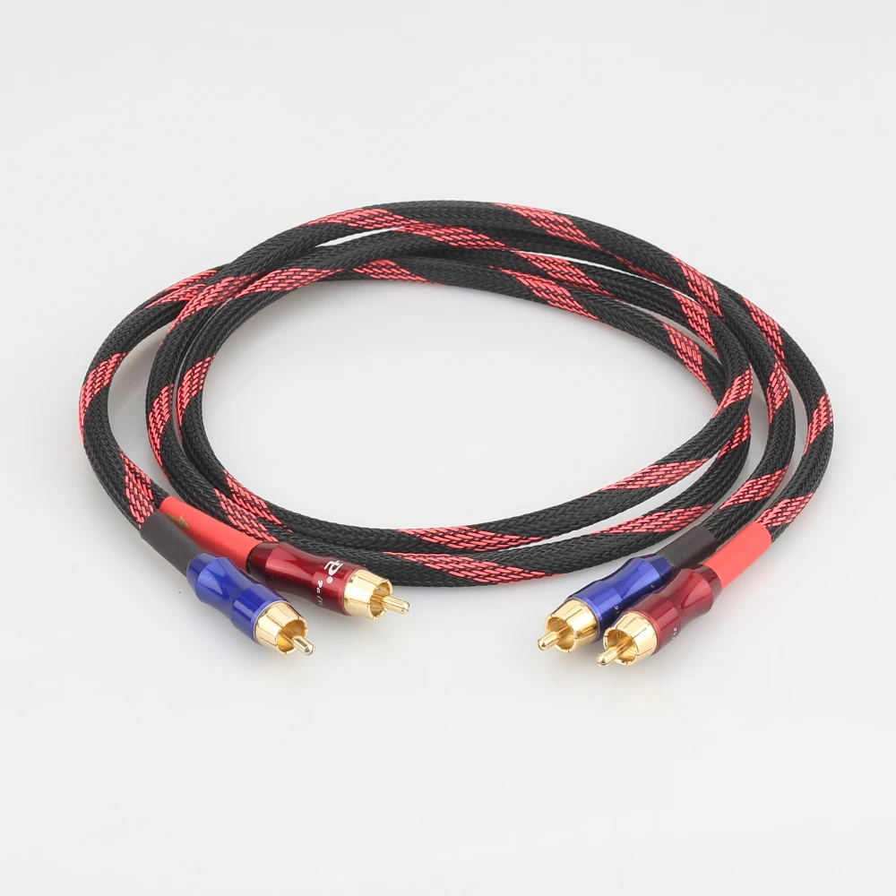 A53+XW50 Audiocrast Stereo Pair RCA Cable High-performance Premium Hi-Fi Audio 2rca to 2rca cable