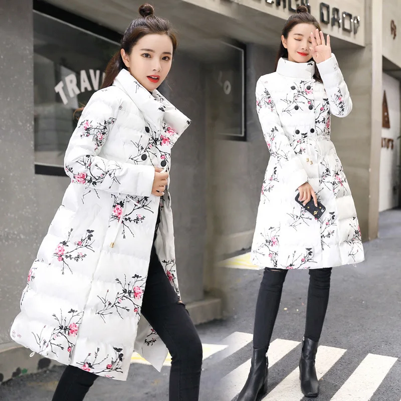 

2018 Winter Cotton-padded Clothes/Cotton Coat Comfortable Long Sleeve Women's Long Thick Warm Fashion Simple Versatile