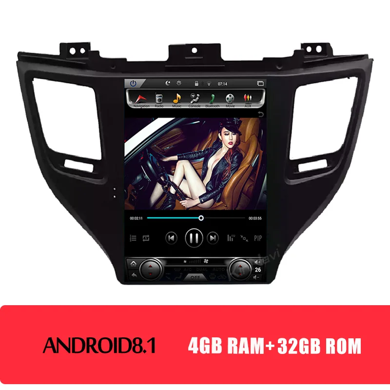 KiriNavi вертикальный экран Tesla style 10," 1 Din Android 8,1 Автомагнитола для hyundai Tucson ix35 автомобильный dvd-плеер Gps навигация 4G - Цвет: Красный