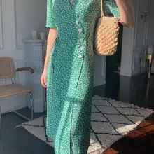 Глубокий v-образный вырез вискоза короткий рукав летнее праздничное платье с поясом