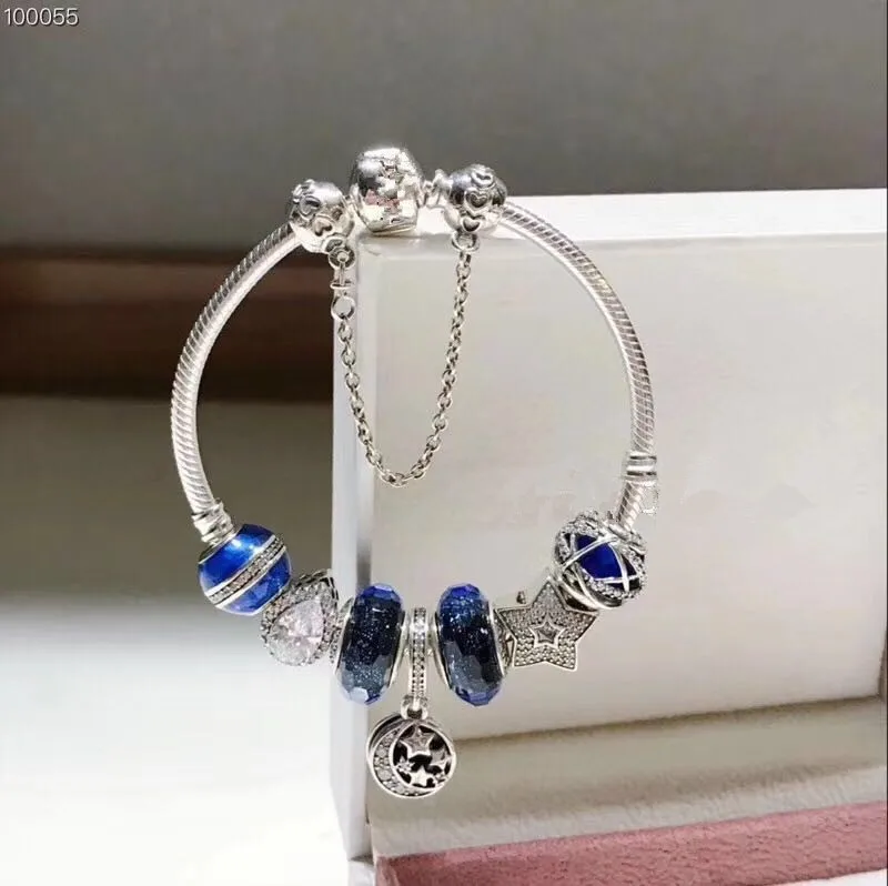

Kaliyah Store'S New 2019 100 Percent 925 Sterling Silver Sapphire Sky Bracelet Is Free Shipping
