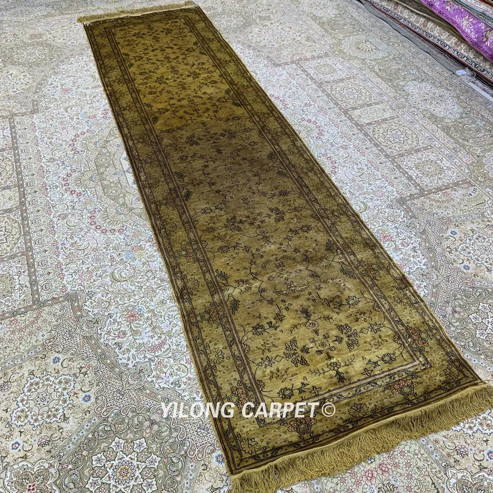 Yilong 2,5 'x10' турецкий Шелковый ковер бегун ручной завязанный Восточный антикварный ковер бегун(LH1017H