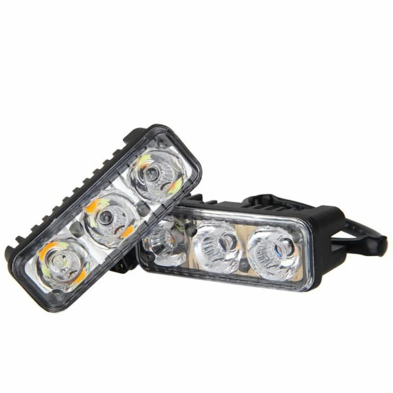 2x автомобиль светодиодный поворотник DRL 12В дневные ходовые огни противотуманных фар белый Янтарный
