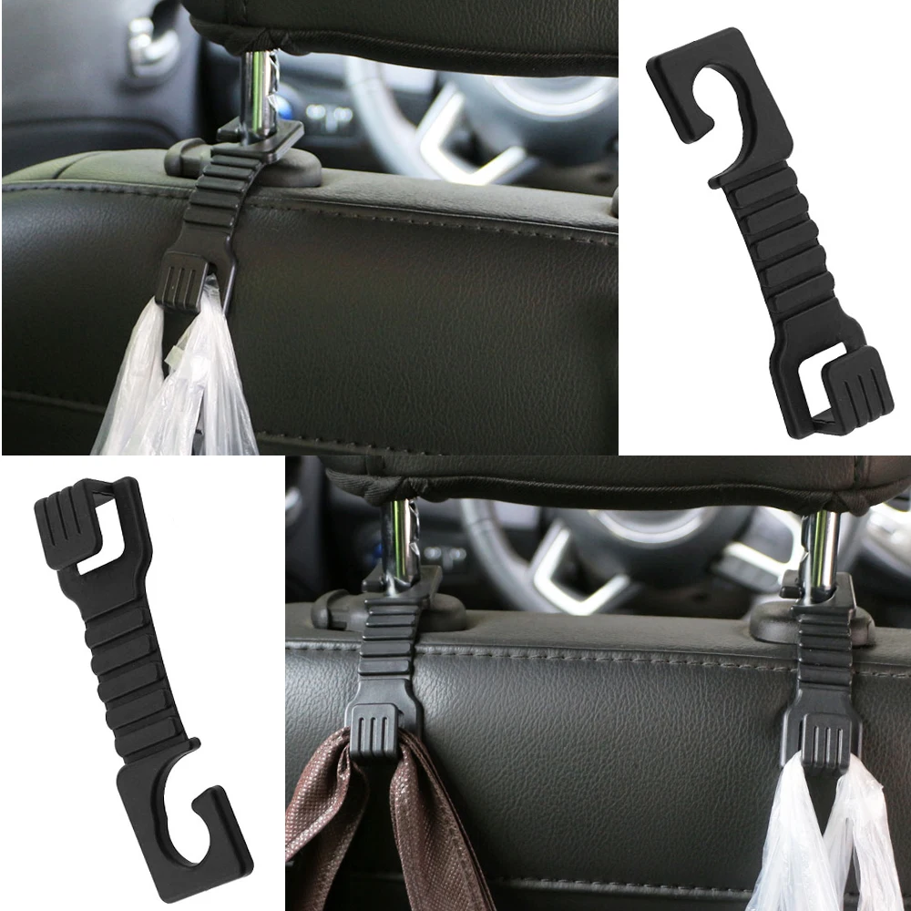 

Abs Multi-functional Car Seat Hook Auto Headrest Hanger Bag Holder Clips for Car Bag Purse Cloth Grocery Storage Auto Fastener