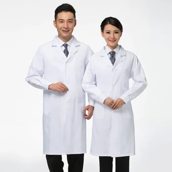 

Man Women Classic White Stylish Nurse Scrubs Doctor Gown Jacket Lab Medical Coat