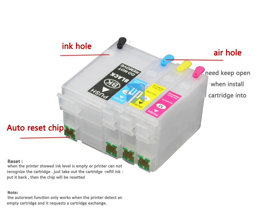 252 T2521 Заправляемый картридж с чернилами чипом для трудоустройства|ink cartridge|refillable