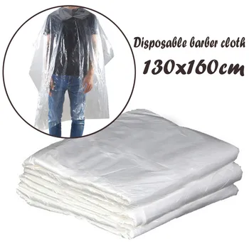 

50/100 Pcs PE Waterproof Apron Disposable Hairdressing Capes Cutting Perm Dye Hair Cape Barber Transparent Cloth #N3
