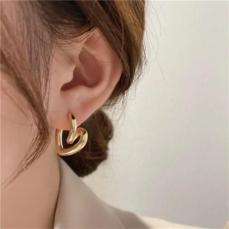 

Heart Shape Earrings for Women Genuine 100% 925 Sterling Fashion Korean Jewelry Luxury Party Exquisite Accessories