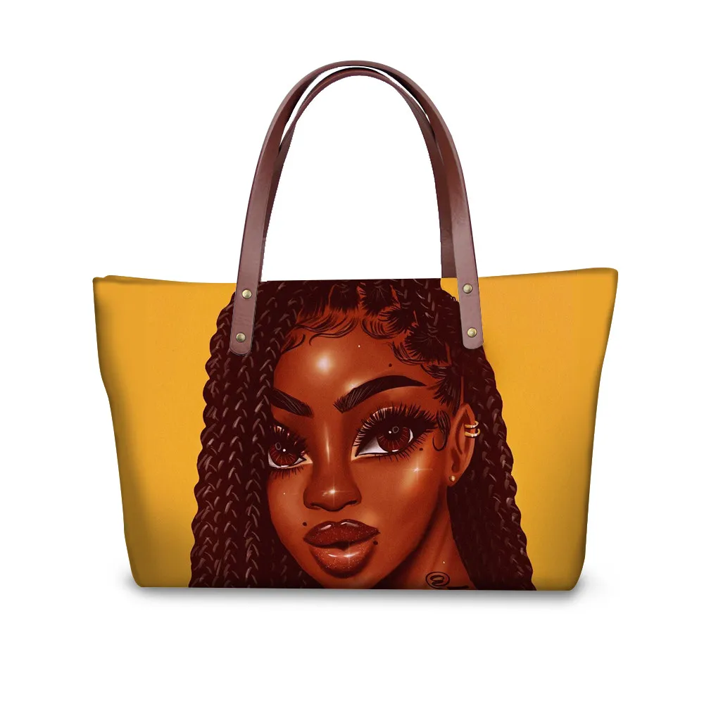 THIKIN женская черная сумка с принтом в африканском стиле для девочек, Женская роскошная дизайнерская сумка для рук, женский топ-ручка, сумки для подростков, сумка для книг - Цвет: YQ3712AL
