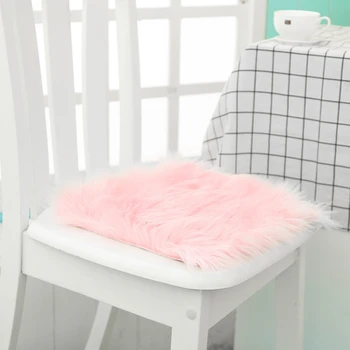 

Imitation Wool Small Rug Cushion Table Pad Fluffy Plush Cushion Soft Warm Luxury Pillowcase Solid Color Cute Simple Cushions
